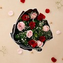 The Floral Portrait 10 Stem Red & Pink Rose Bouquet, 1 pc