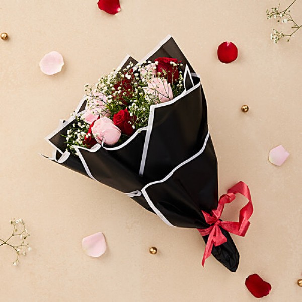 The Floral Portrait 10 Stem Red & Pink Rose Bouquet, 1 pc