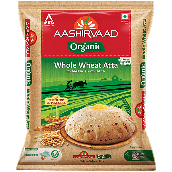 Aashirvaad Organic Whole Wheat Atta, 5 kg